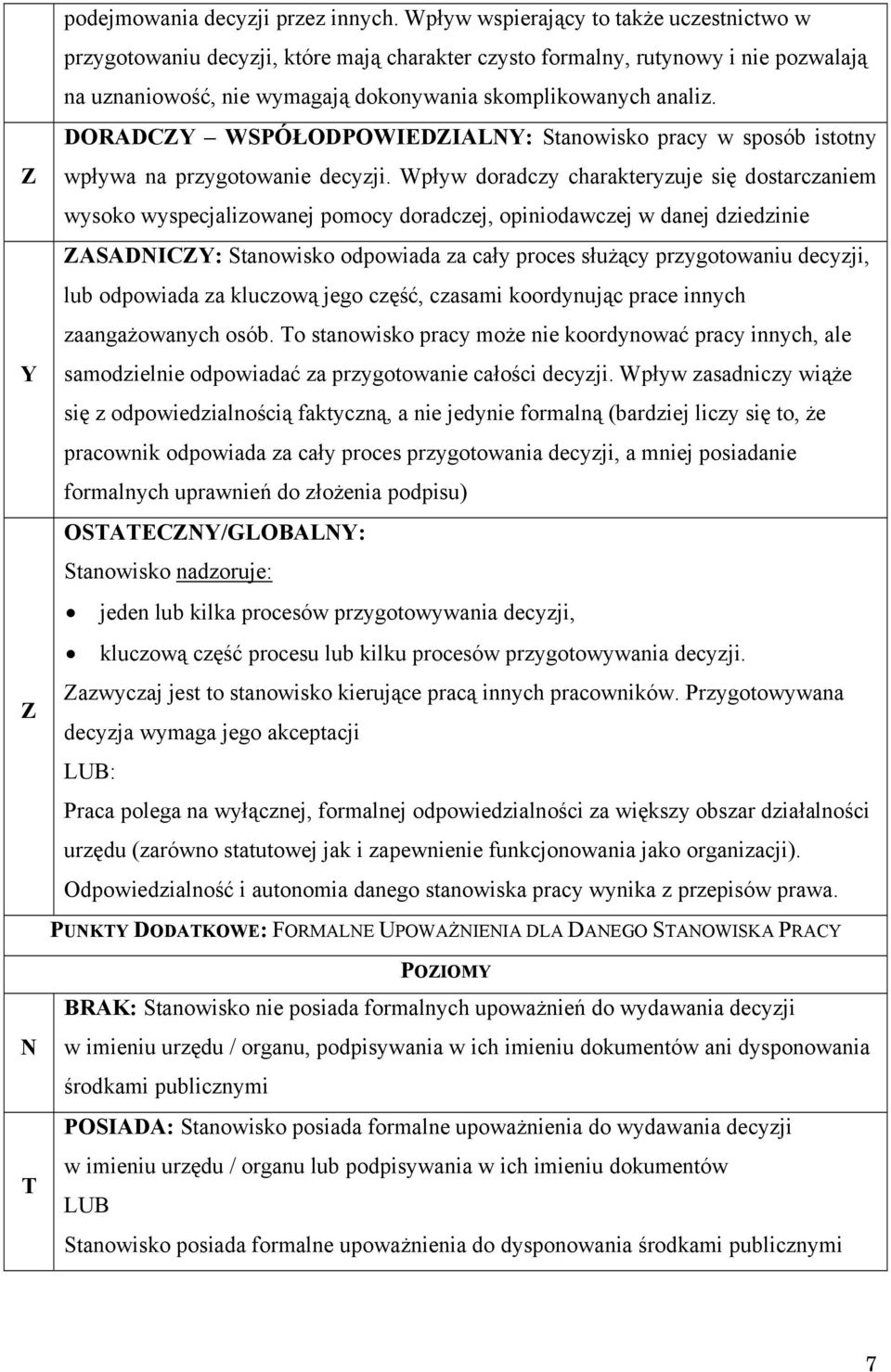 ORZY WSPÓŁOPOWIEZILNY: Stanowisko pracy w sposób istotny wpływa na przygotowanie decyzji.