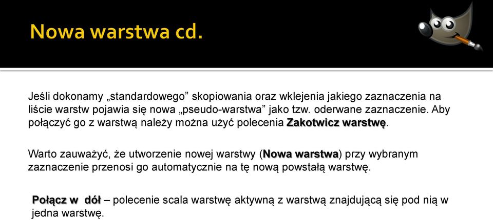 Aby połączyć go z warstwą należy można użyć polecenia Zakotwicz warstwę.