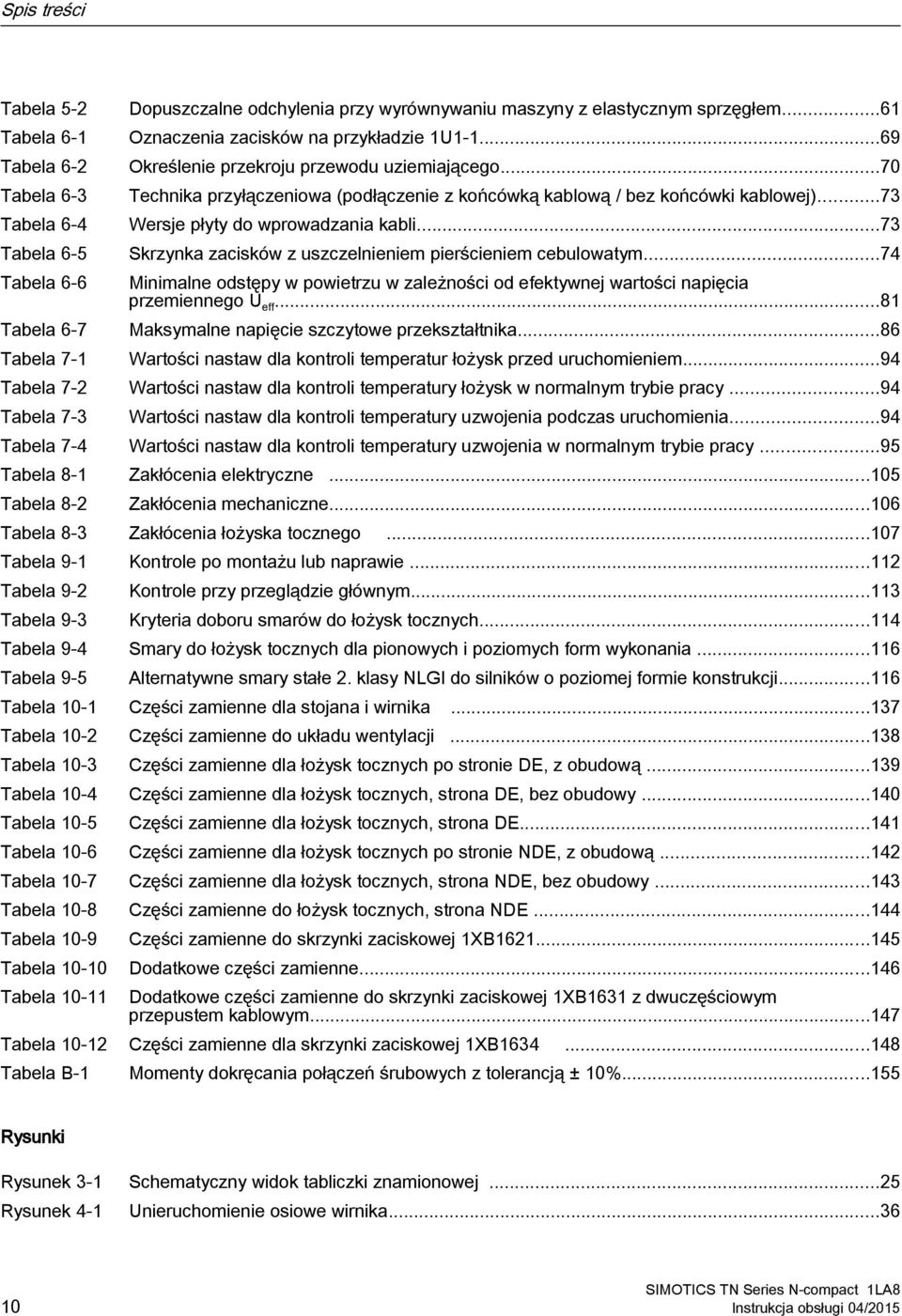 ..73 Wersje płyty do wprowadzania kabli...73 Skrzynka zacisków z uszczelnieniem pierścieniem cebulowatym.