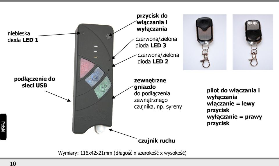 zewnętrznego czujnika, np.