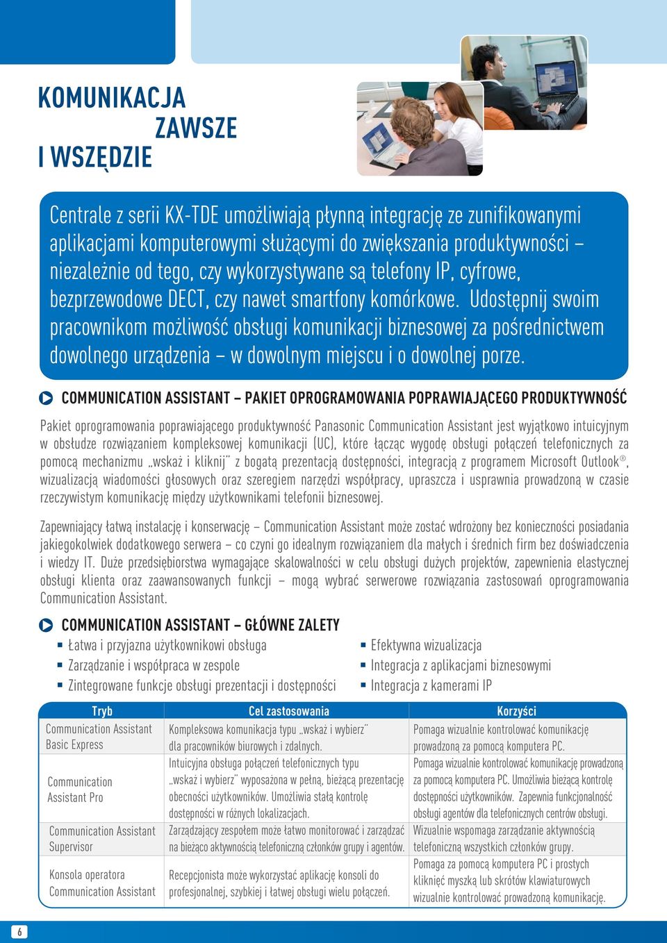 Udostępnij swoim pracownikom możliwość obsługi komunikacji biznesowej za pośrednictwem dowolnego urządzenia w dowolnym miejscu i o dowolnej porze.