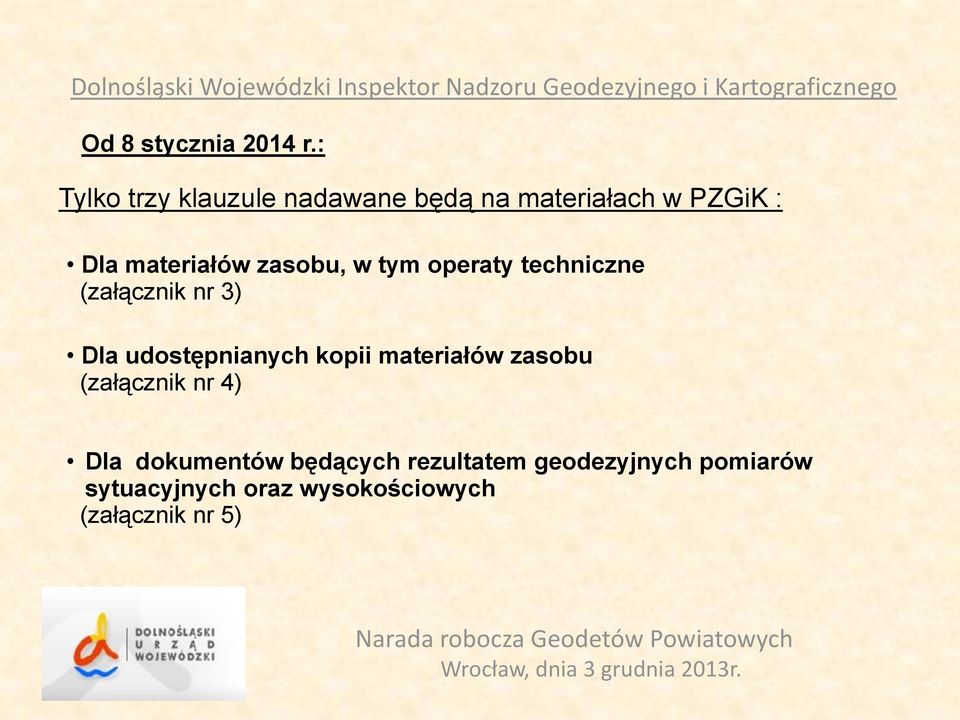 zasobu, w tym operaty techniczne (załącznik nr 3) Dla udostępnianych kopii