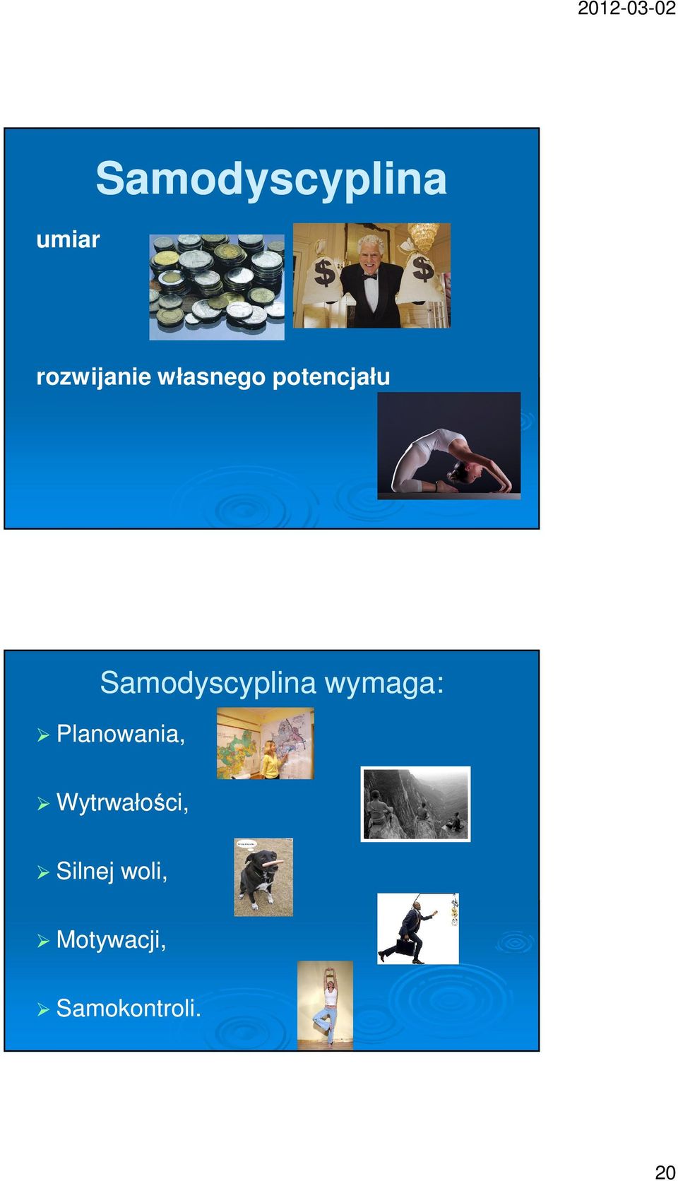 wymaga: Planowania, Wytrwałości,