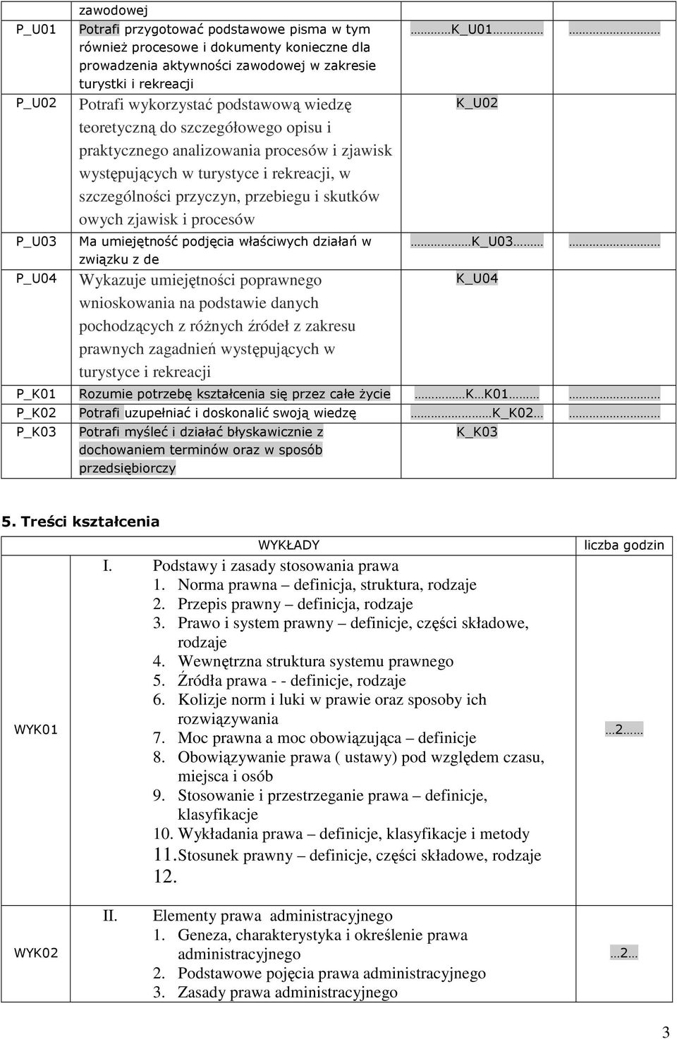 owych zjawisk i procesów Ma umiejętność podjęcia właściwych działań w związku z de Wykazuje umiejętności poprawnego wnioskowania na podstawie danych pochodzących z różnych źródeł z zakresu prawnych