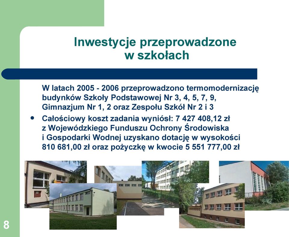 Całościowy koszt zadania wyniósł: 7 427 408,12 zł z Wojewódzkiego Funduszu Ochrony Środowiska