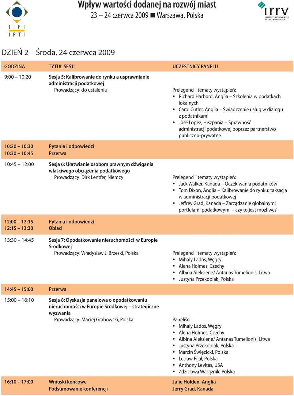 10:30 10:30 10:45 Przerwa 10:45 12:00 Sesja 6: Ułatwianie osobom prawnym dźwigania właściwego obciążenia podatkowego Prowadzący: Dirk Lentfer, Niemcy Jack Walker, Kanada Oczekiwania podatników Tom