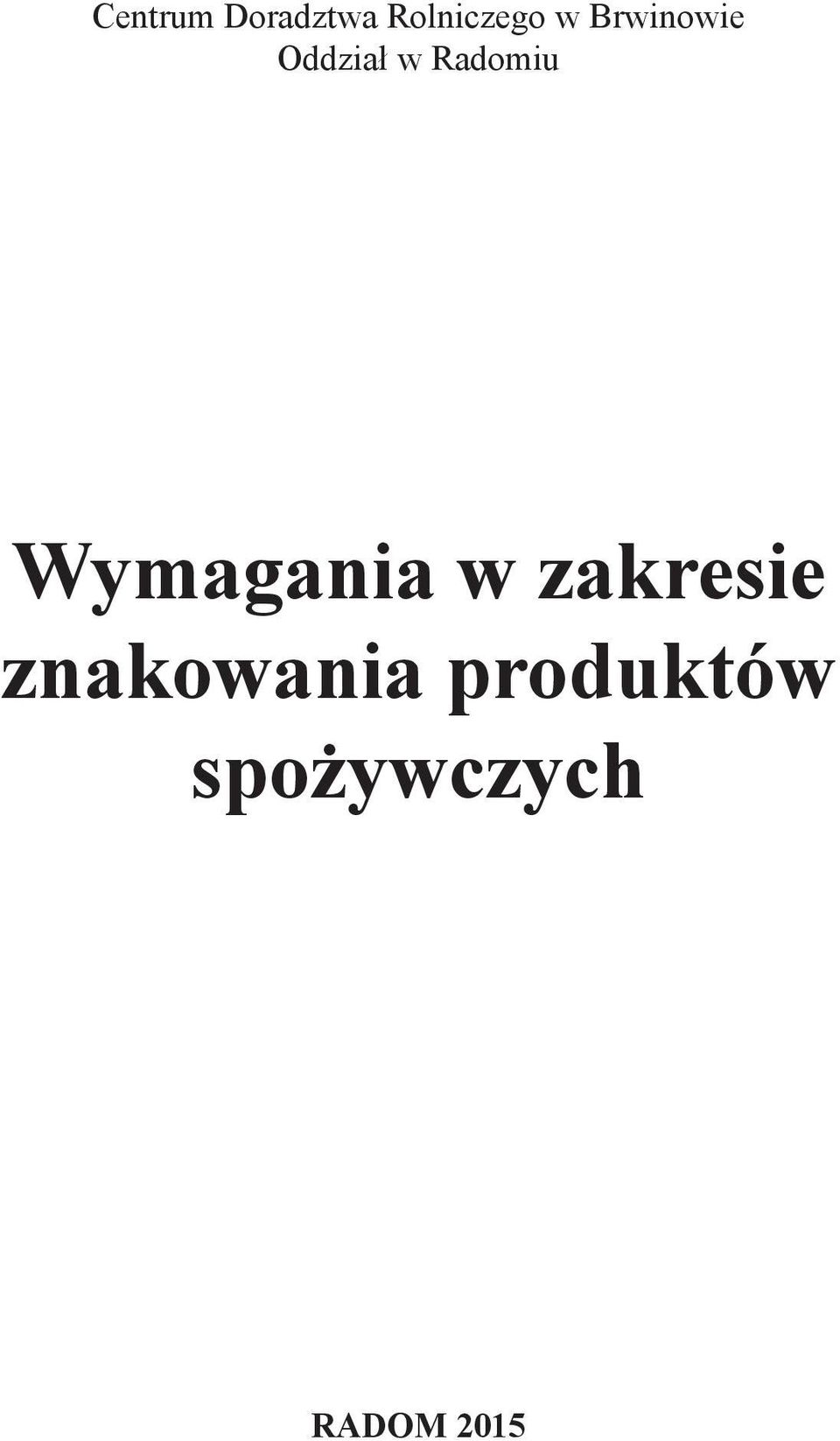 Wymagania w zakresie
