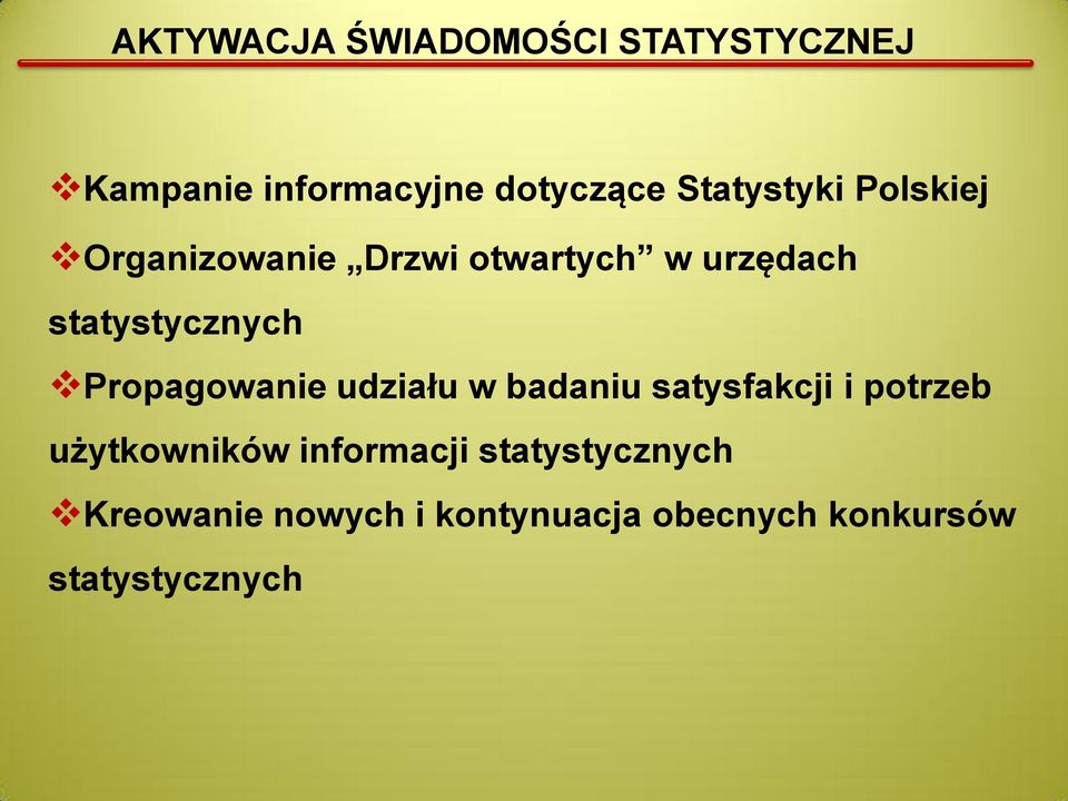 statystycznych Propagowanie udziału w badaniu satysfakcji i potrzeb