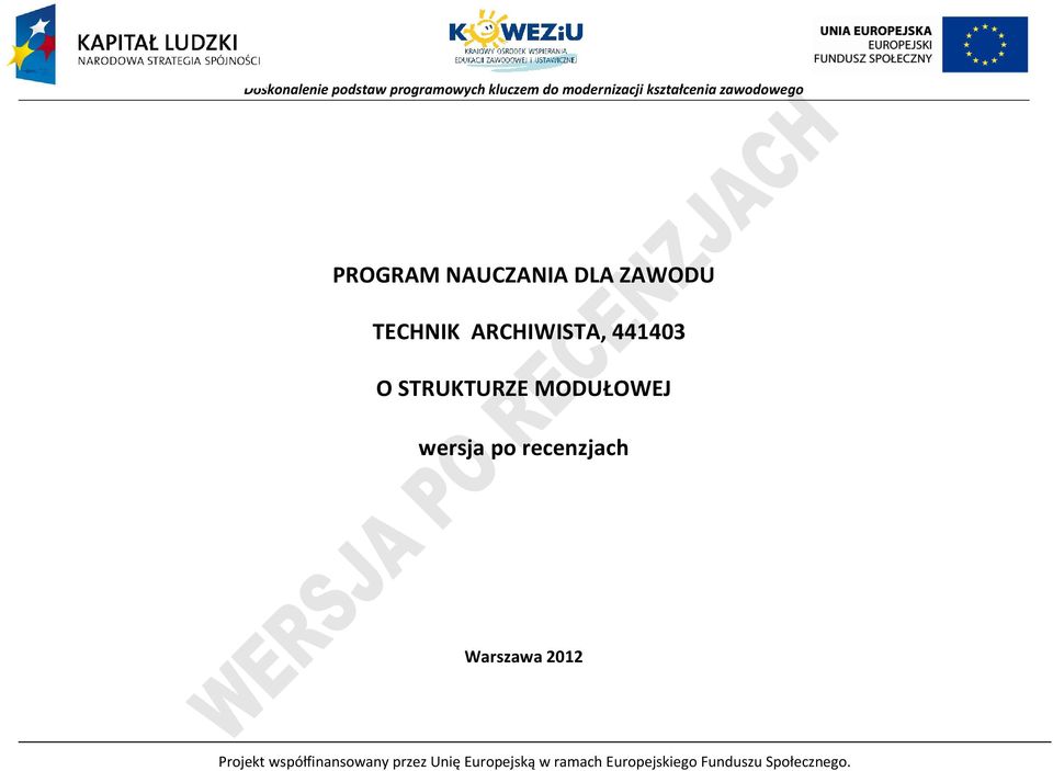 recenzjach Warszawa 2012 rojekt współfinansowany