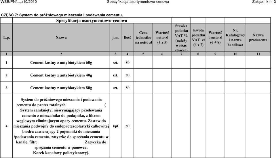 80 4 System do próżniowego mieszania i podawania cementu do protez totalnych ( System zamknięty, niewymagający przelewania cementu z mieszalnika do podajnika, z filtrem węglowym eliminujacym opary