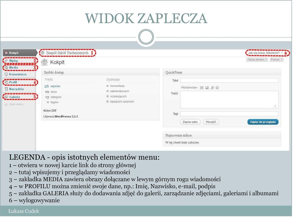 górnym rogu wiadomości 4 w PROFILU można zmienić swoje dane, np.