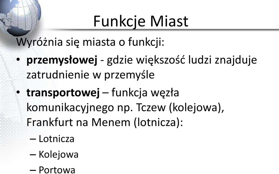 transportowej funkcja węzła komunikacyjnego np.