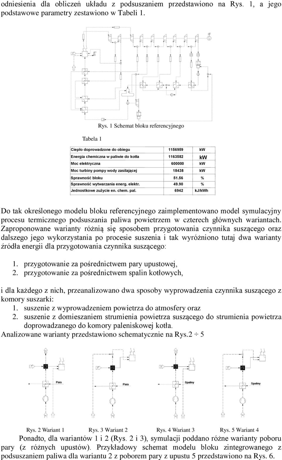 bloku 51.56 % Sprawność wytwarzania energ. elektr. 49.90 % Jednostkowe zużycie en. chem. pal.