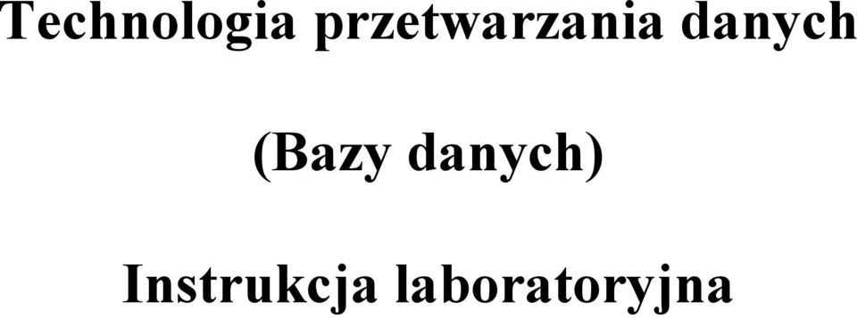 danych (Bazy