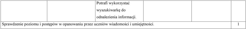 Sprawdzenie poziomu i postępów w