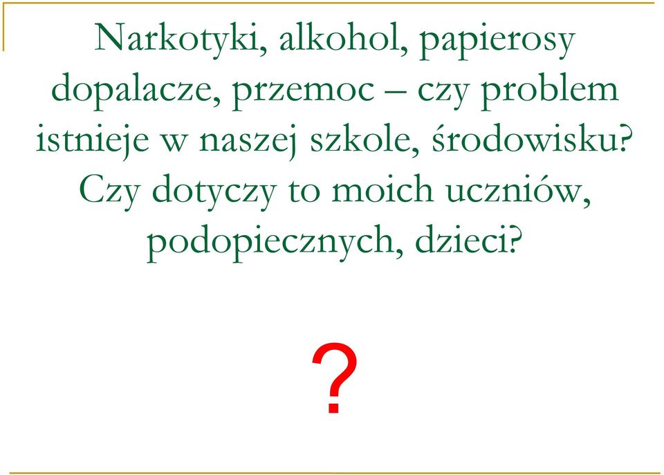 istnieje w naszej szkole, środowisku?