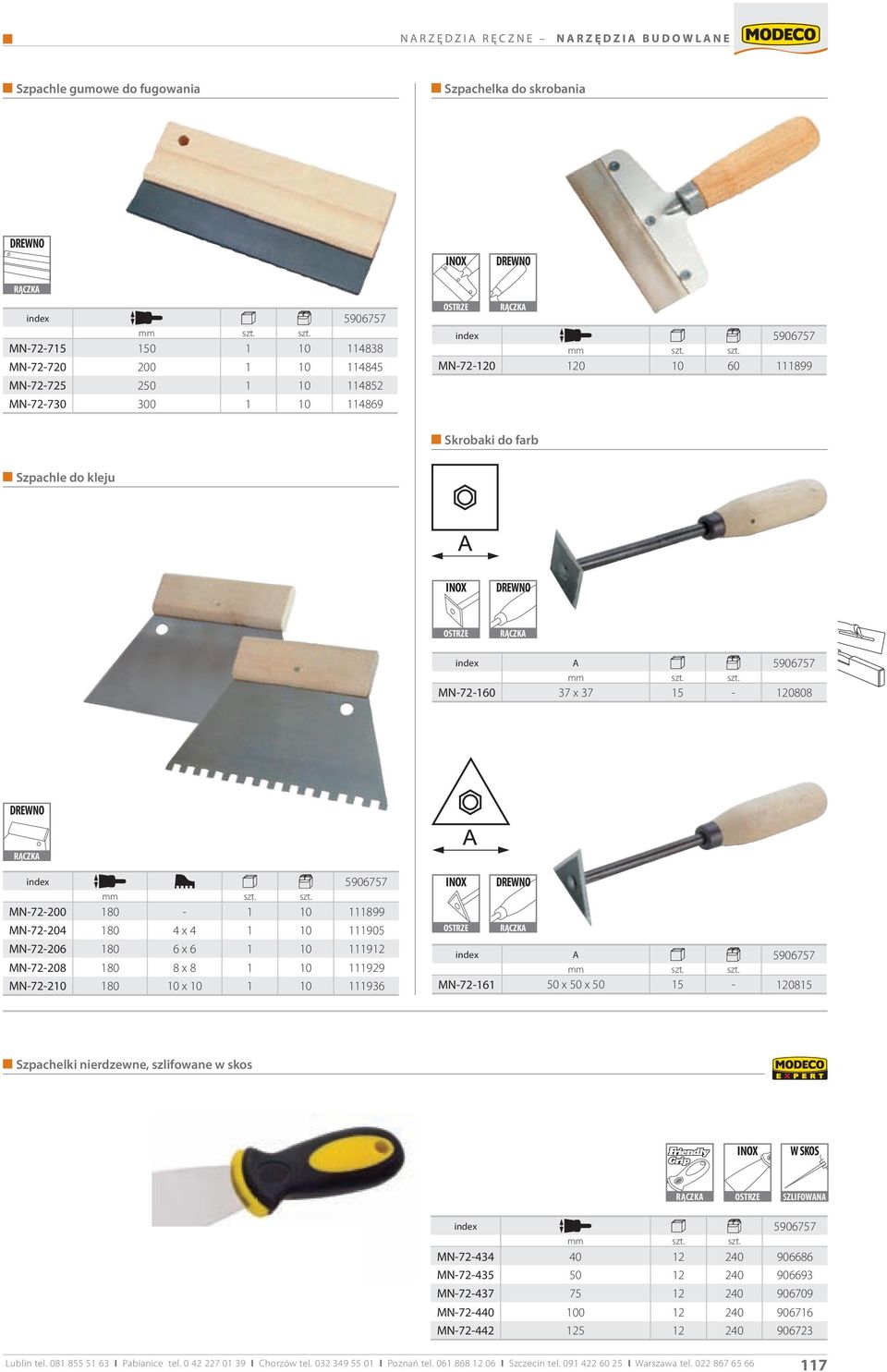 MN-72-208 180 8 x 8 1 10 111929 MN-72-210 180 10 x 10 1 10 111936 index A 5906757 MN-72-161 50 x 50 x 50 15-120815 Szpachelki nierdzewne, szlifowane w skos W SKOS SZLIFOWANA MN-72-434 40 12 240