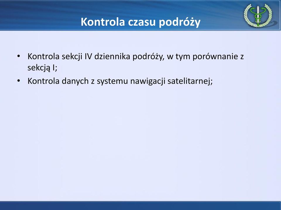 porównanie z sekcją I; Kontrola