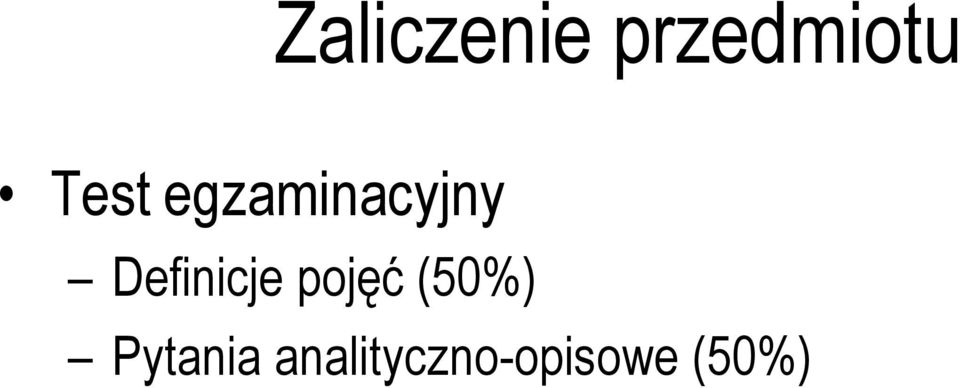 Definicje pojęć (50%)