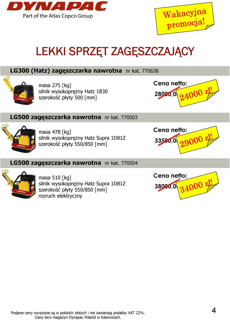 LG500 zagęszczarka nawrotna nr kat.