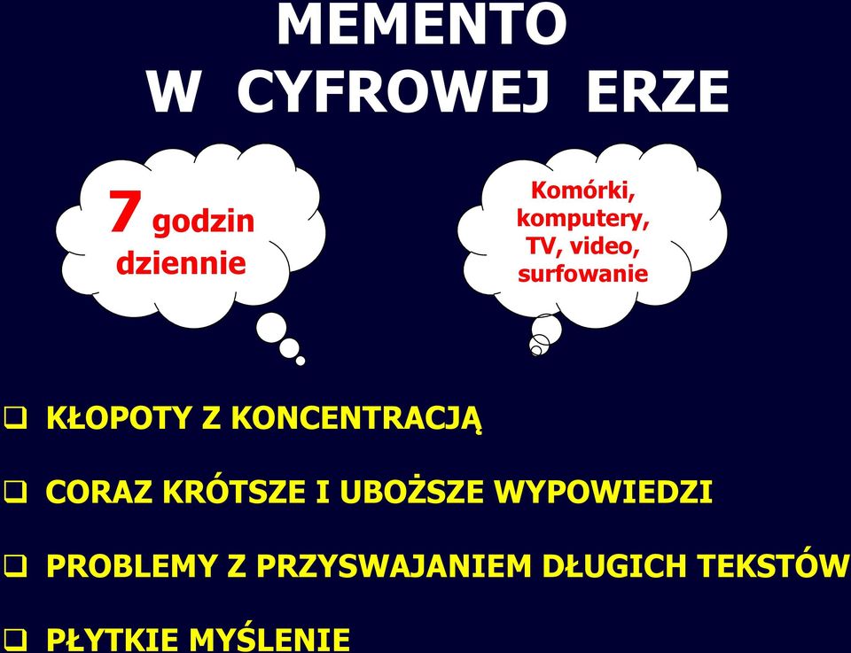 Z KONCENTRACJĄ CORAZ KRÓTSZE I UBOŻSZE WYPOWIEDZI