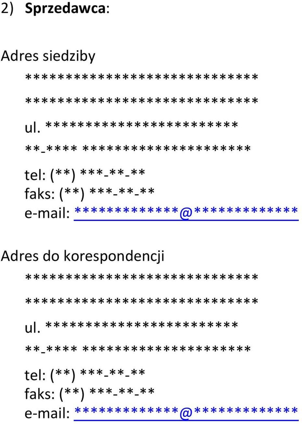 *************@************* Adres do korespondencji ***************************** *****************************