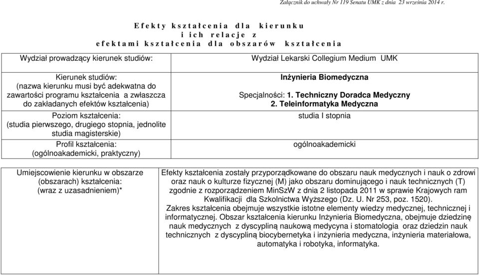 Kierunek studiów: (nazwa kierunku musi być adekwatna do zawartości programu kształcenia a zwłaszcza do zakładanych efektów kształcenia) Poziom kształcenia: (studia pierwszego, drugiego stopnia,