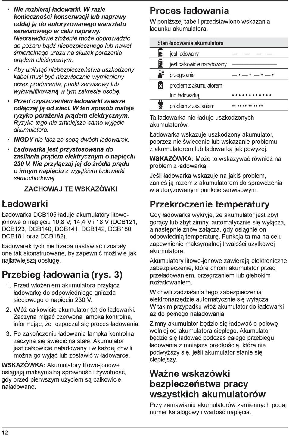 Aby uniknąć niebezpieczeństwa uszkodzony kabel musi być niezwłocznie wymieniony przez producenta, punkt serwisowy lub wykwalifikowaną w tym zakresie osobę.