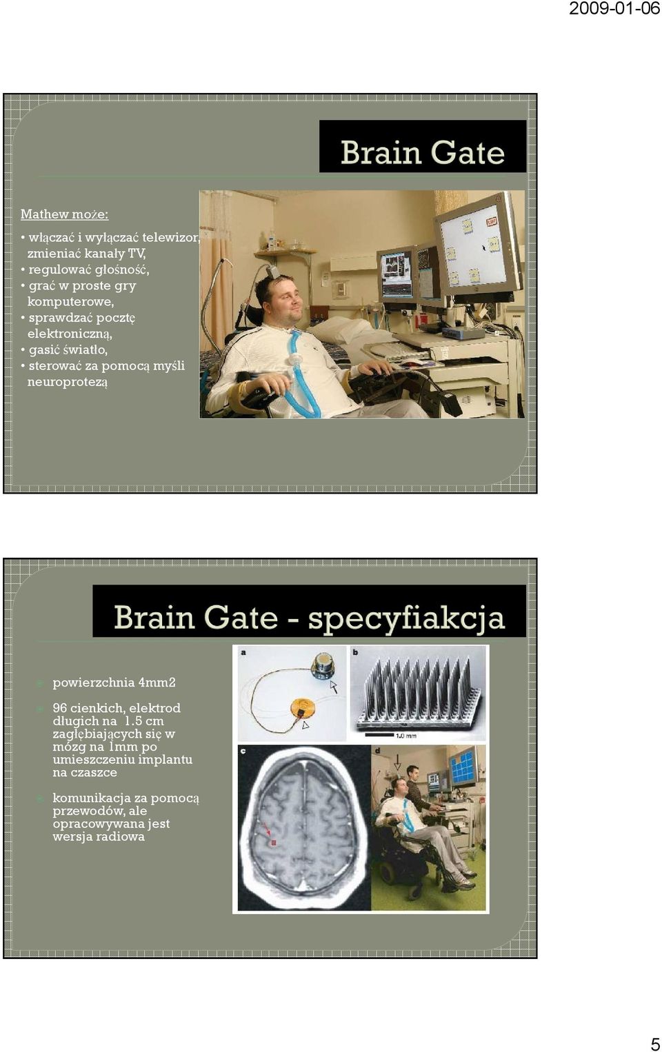 neuroprotezą powierzchnia 4mm2 96 cienkich, elektrod długich na 1.