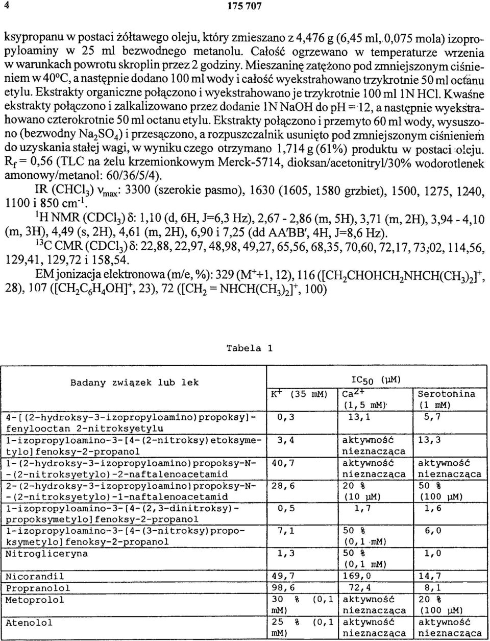 Mieszaninę zatężono pod zmniejszonym ciśnieniem w 40 C, a następnie dodano 100 ml wody i całość wyekstrahowano trzykrotnie 50 ml octanu etylu.