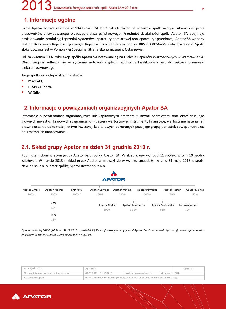 Apator SA wpisany jest do Krajowego Rejestru Sądowego, Rejestru Przedsiębiorców pod nr KRS 0000056456.