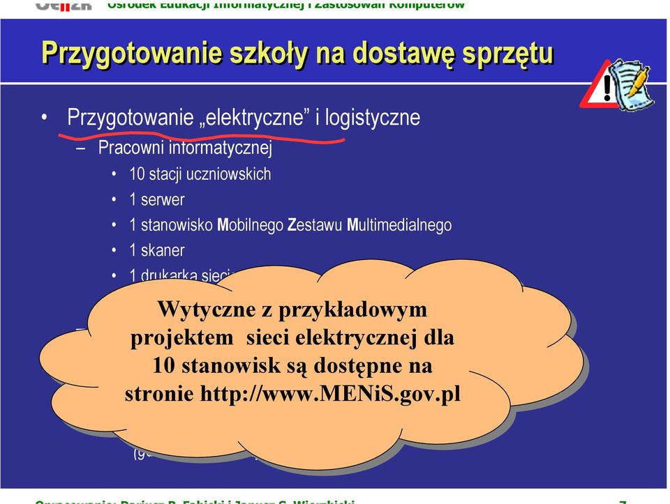 lekcyjnej 1 stanowisko dla MZM 10 (gdzie? 10 stanowisk Np.