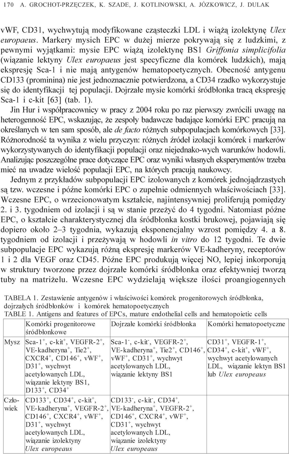ludzkich), maj¹ ekspresjê Sca-1 i nie maj¹ antygenów hematopoycznych.