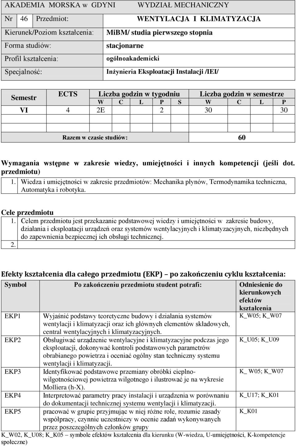 Wymagania wstępne w zakresie wiedzy, umiejętności i innych kompetencji (jeśli dot. przedmiotu) 1.