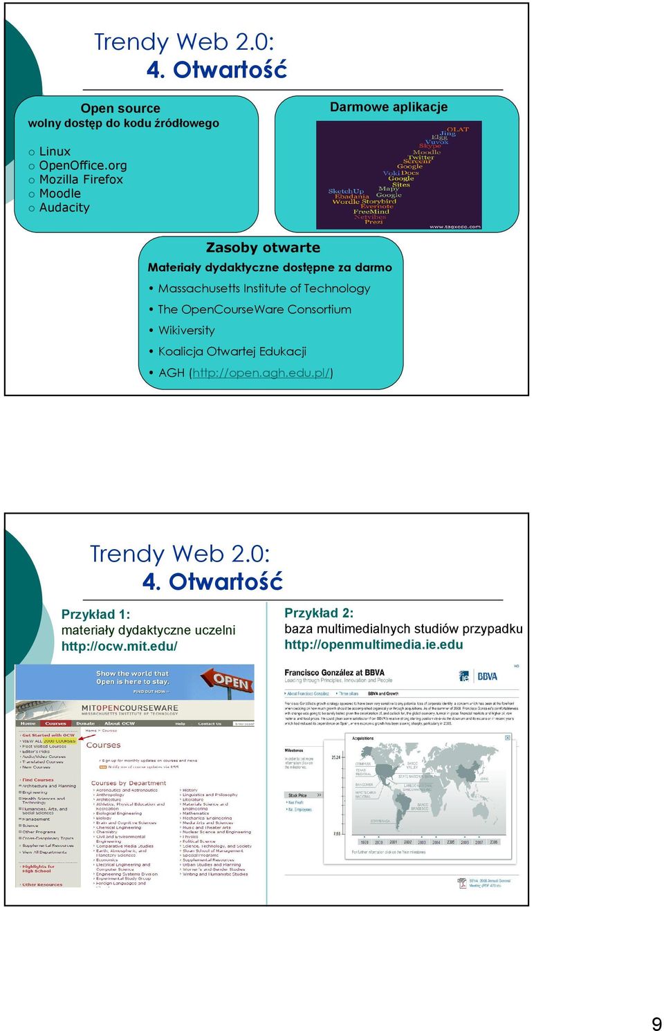 Technology The OpenCourseWare Consortium Wikiversity Koalicja Otwartej Edukacji AGH (http://open.agh.edu.pl/) 4.