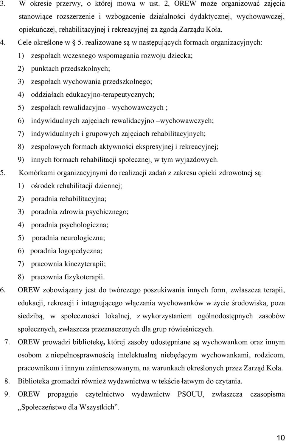 Cele określone w 5.