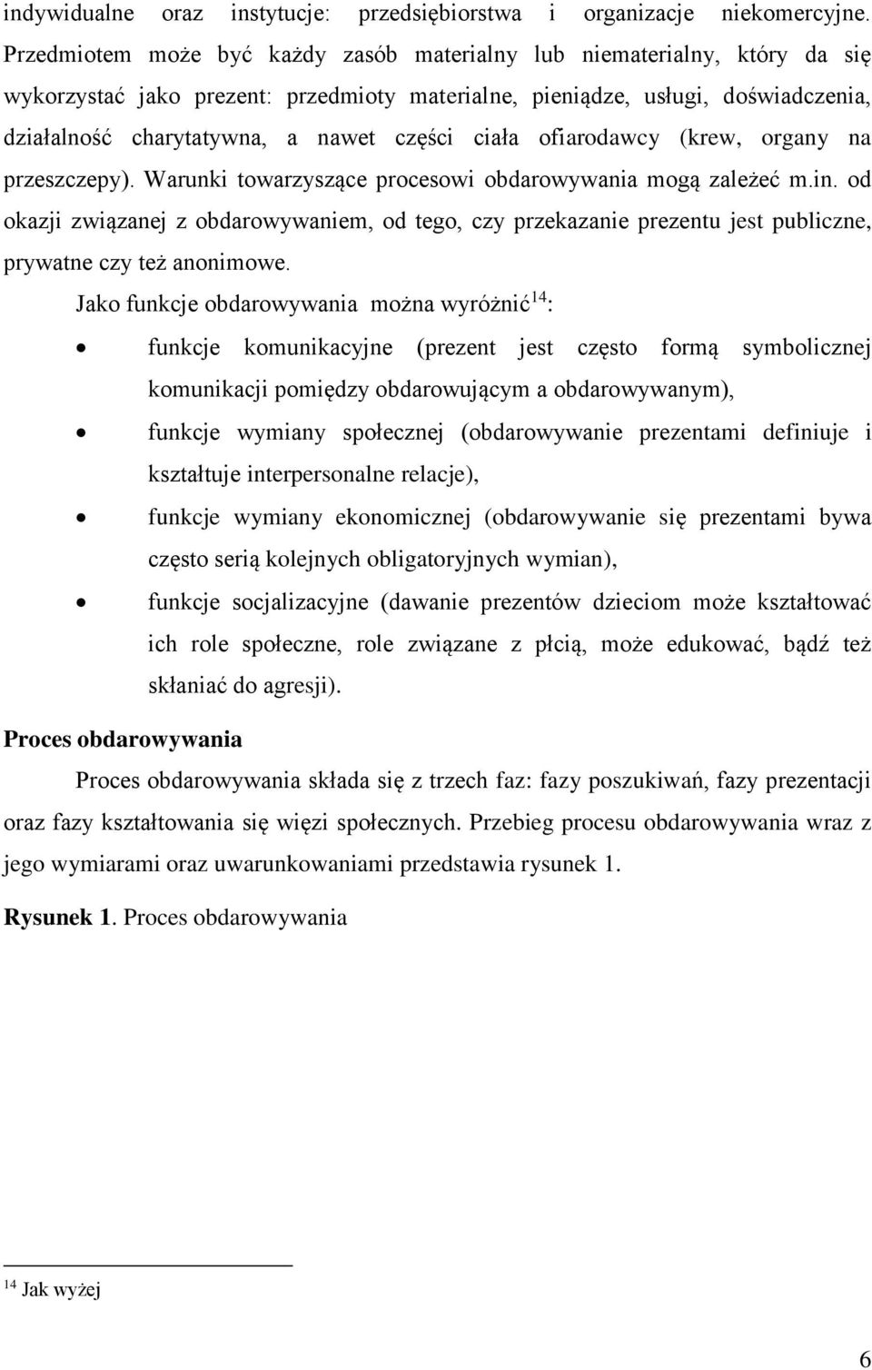 ciała ofiarodawcy (krew, organy na przeszczepy). Warunki towarzyszące procesowi obdarowywania mogą zależeć m.in.