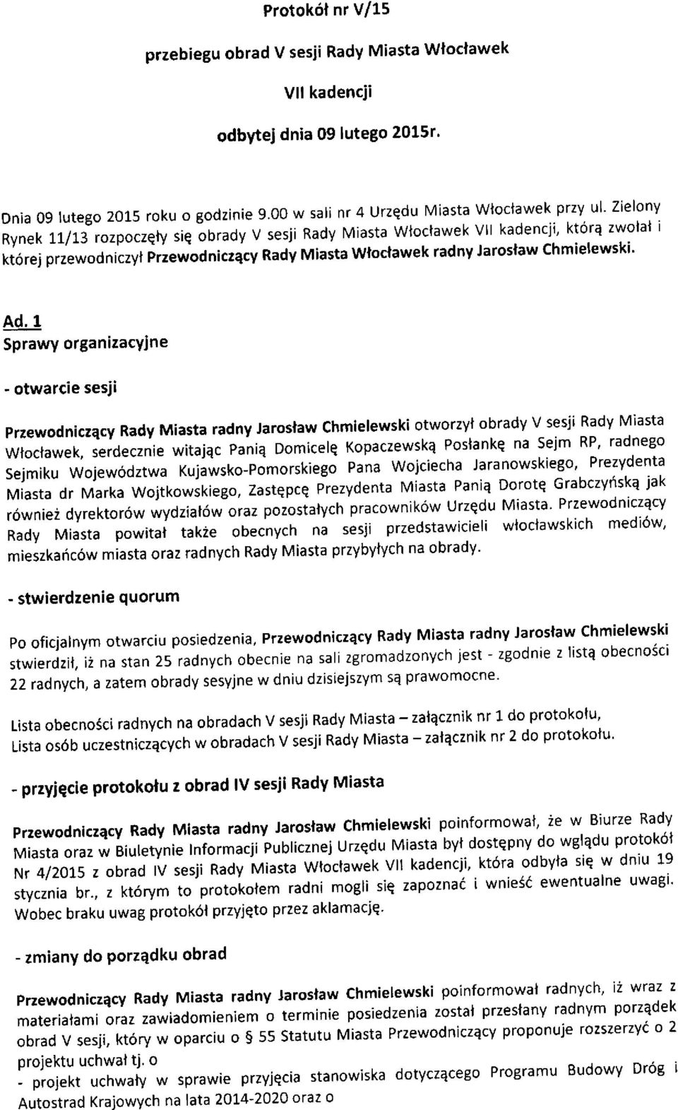Wloclawek radny laroslaw Chmielewski' Ad.