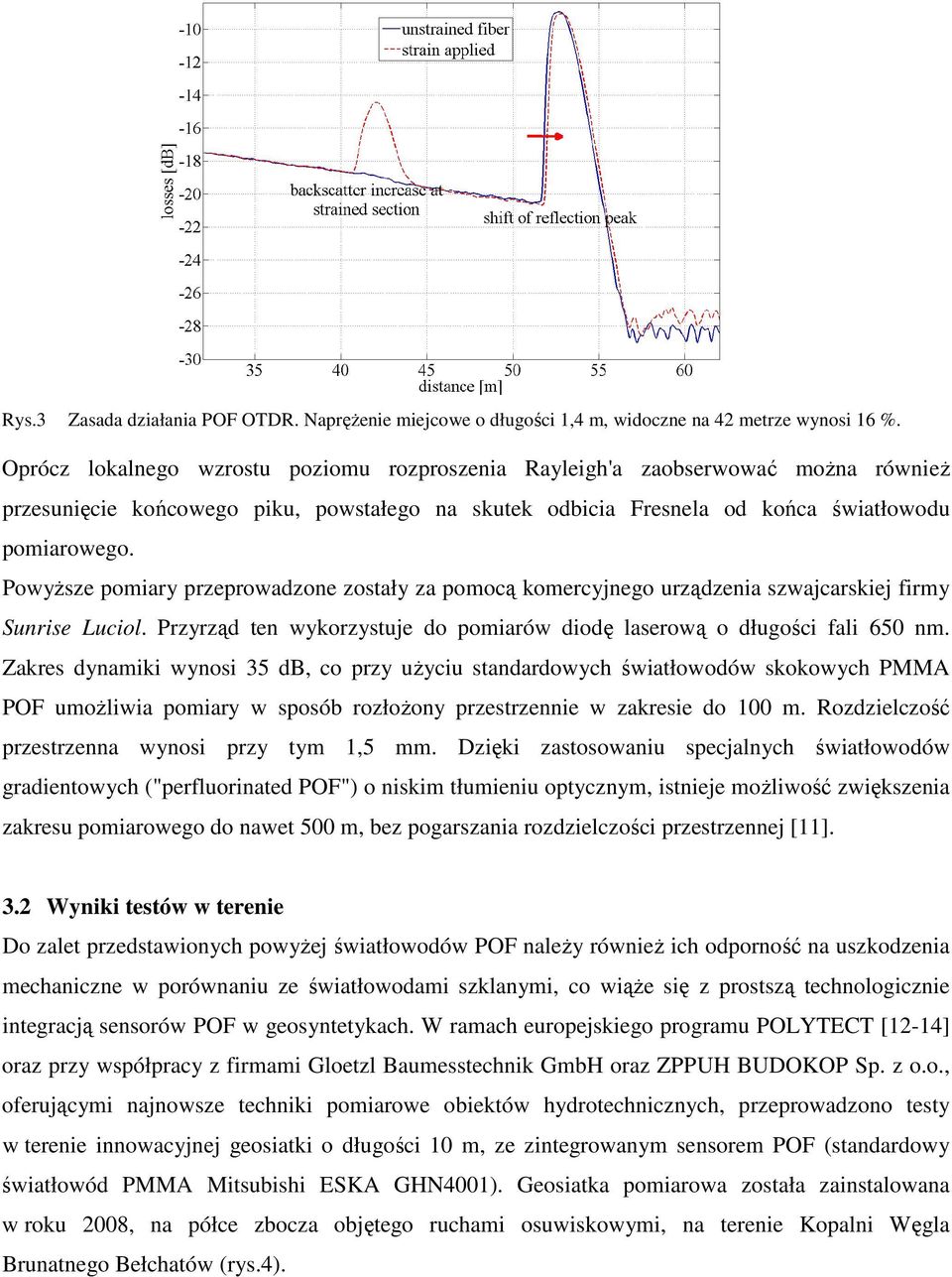 PowyŜsze pomiary przeprowadzone zostały za pomocą komercyjnego urządzenia szwajcarskiej firmy Sunrise Luciol. Przyrząd ten wykorzystuje do pomiarów diodę laserową o długości fali 650 nm.