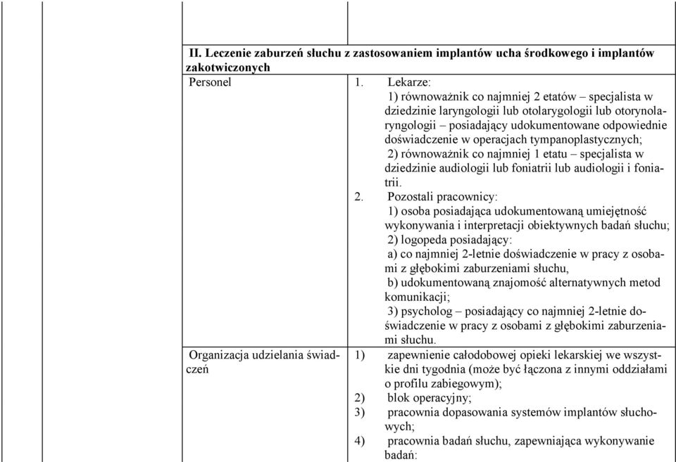 tympanoplastycznych; 2)