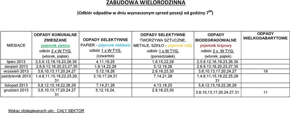 2,6,9,13,16,20,23,27,30 wrzesień 2013 3,6,10,13,17,20,24,27 5,12,19,26 2,9,16,23,30 3,6,10,13,17,20,24,27 19 październik 2013 1,4,8,11,15,18,22,25,29, 31 3,10,17,24,31 7,14,21,28