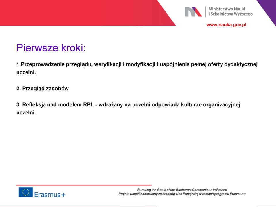 uspójnienia pełnej oferty dydaktycznej uczelni. 2.