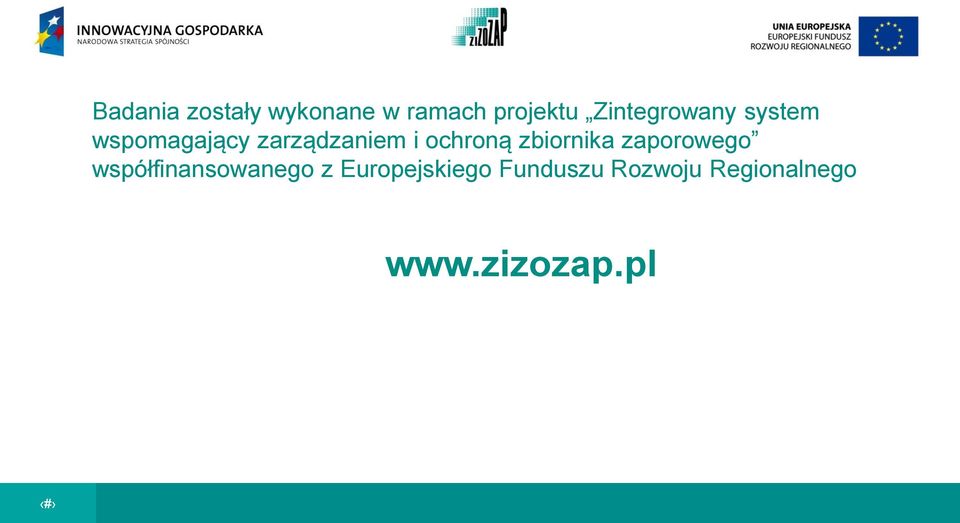 ochroną zbiornika zaporowego współfinansowanego z