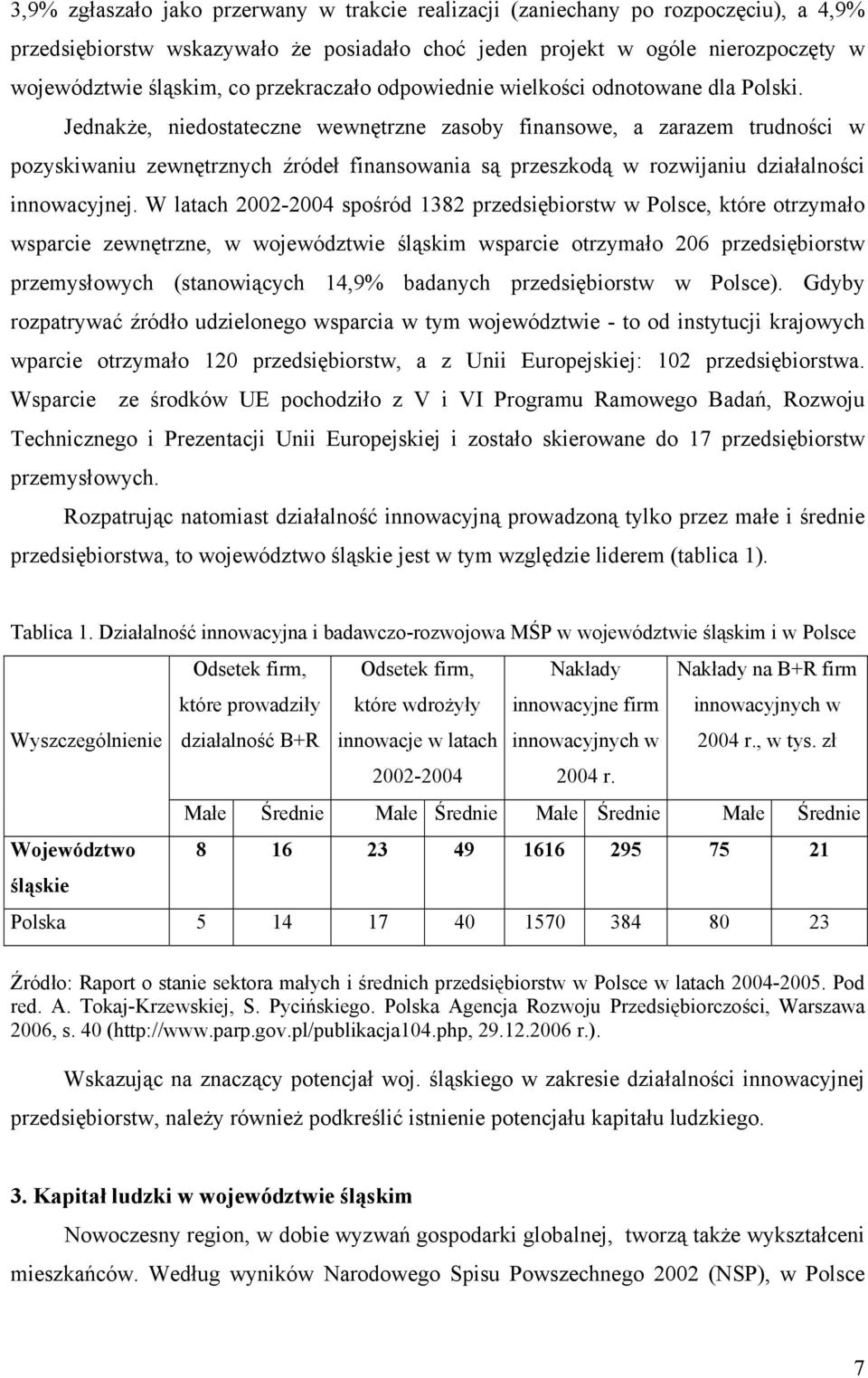 Jednakże, niedostateczne wewnętrzne zasoby finansowe, a zarazem trudności w pozyskiwaniu zewnętrznych źródeł finansowania są przeszkodą w rozwijaniu działalności innowacyjnej.