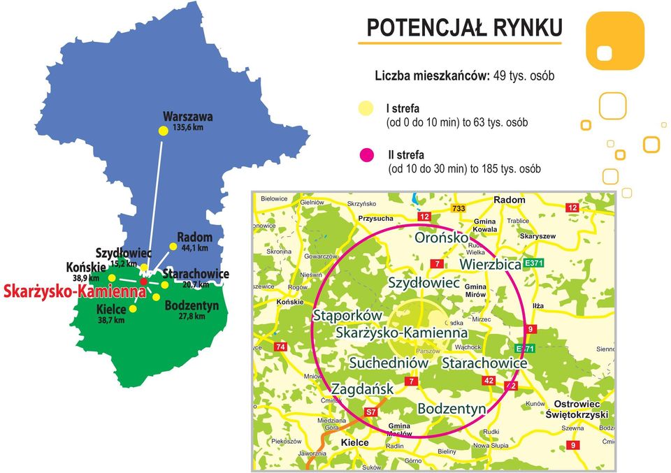 Gmina Kowala Ruda Wielka Wierzbica Gmina Mirów Mirzec Radom Trablice Skaryszew E371 Iłża 9 1 Radoszyce Łopuszno 74 Piekoszów Mniów Jaworznia Ćmińsk Miedziana Góra