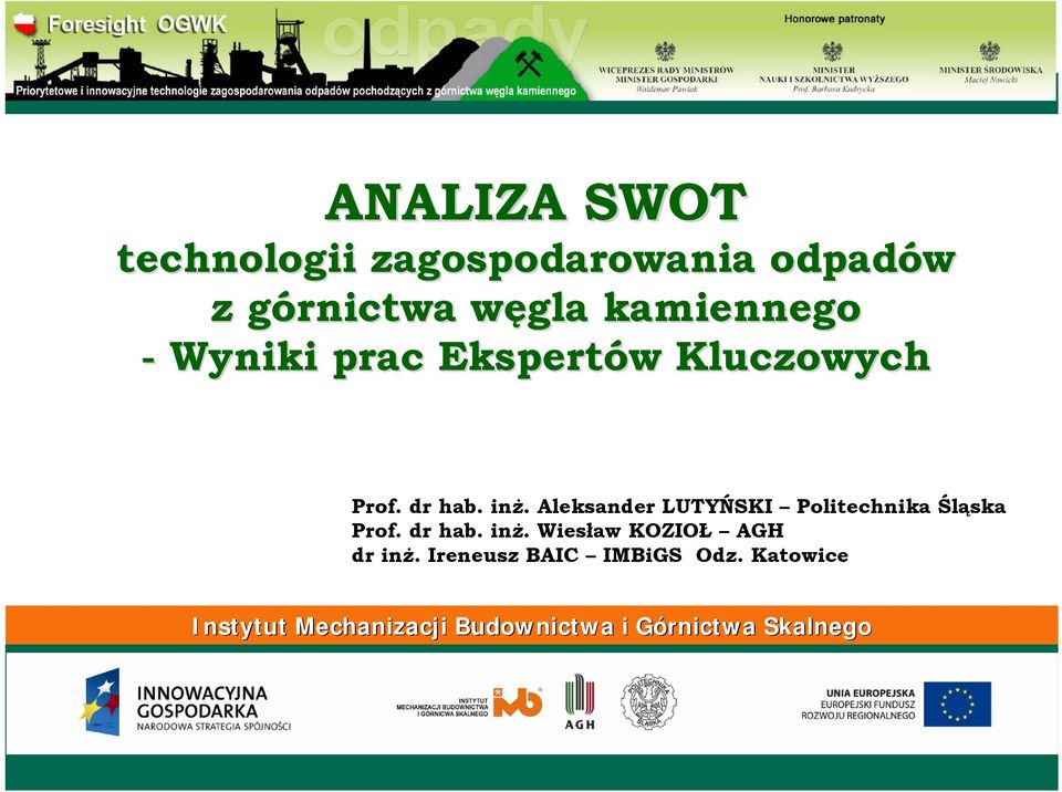 Aleksander LUTYŃSKI Politechnika Śląska Prof. dr hab. inż.