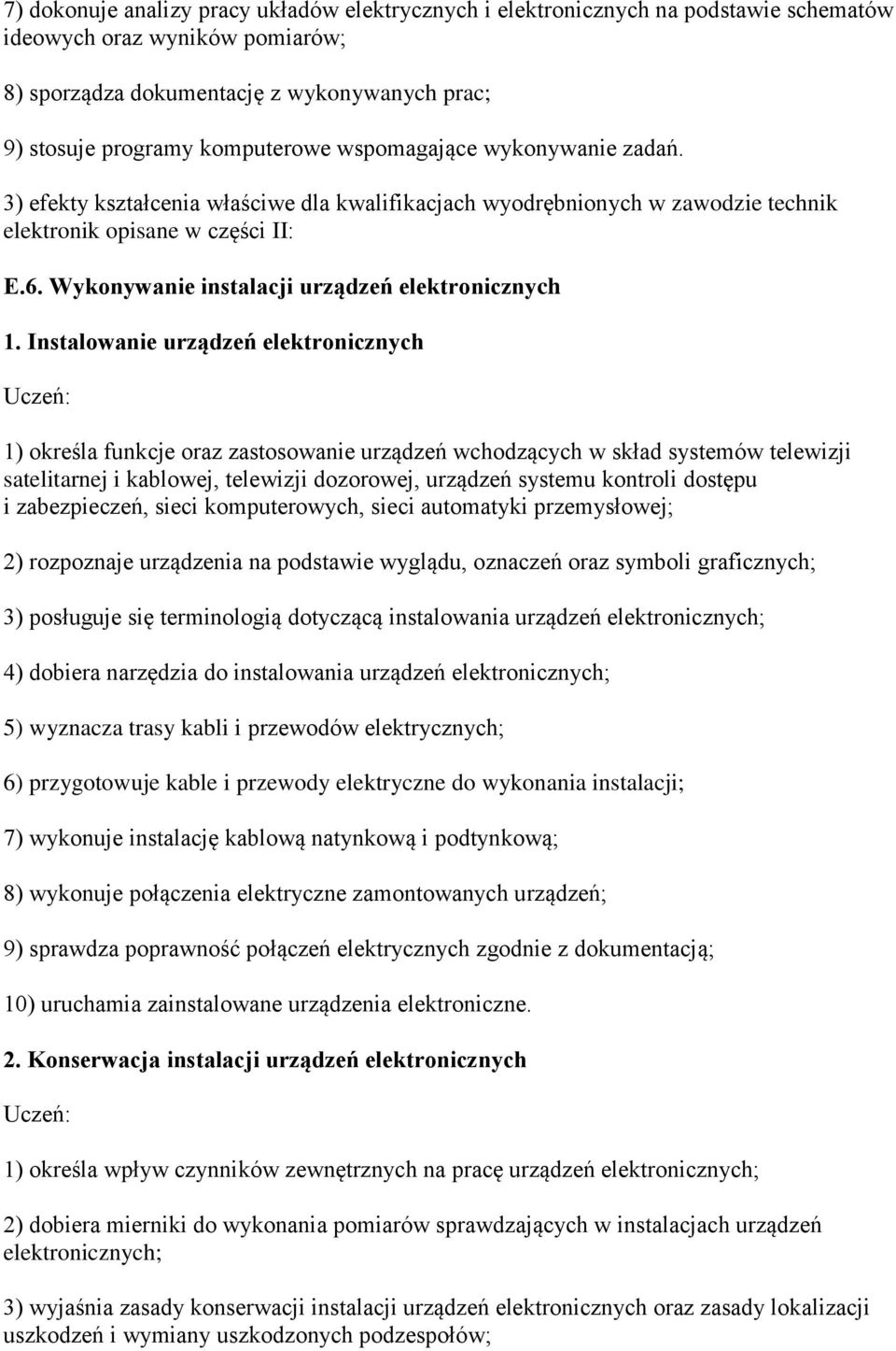 Wykonywanie instalacji urządzeń elektronicznych 1.