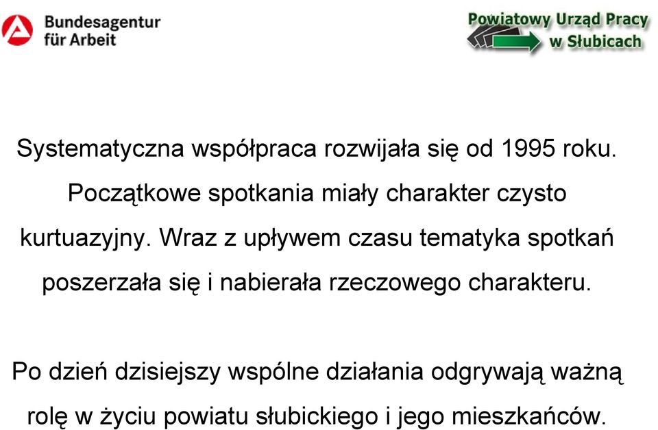 Wraz z upływem czasu tematyka spotkań poszerzała się i nabierała rzeczowego