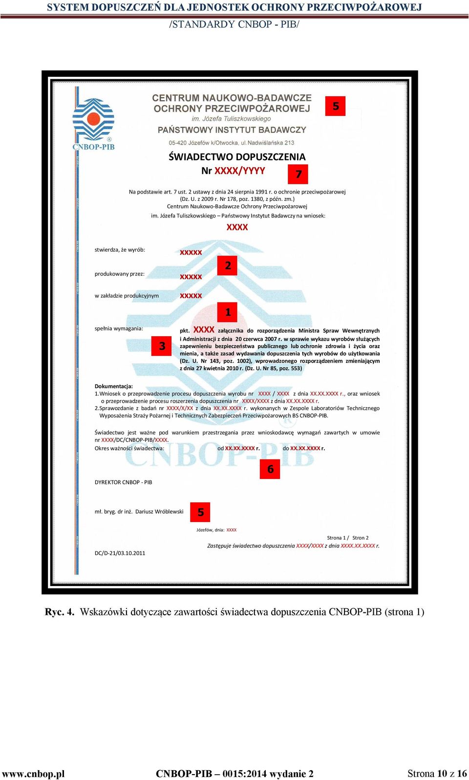 Józefa Tuliszkowskiego Państwowy Instytut Badawczy na wniosek: XXXX stwierdza, że wyrób: produkowany przez: w zakładzie produkcyjnym xxxxx xxxxx xxxxx 2 1 spełnia wymagania: 3 pkt.