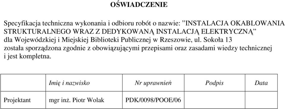 w Rzeszowie, ul.